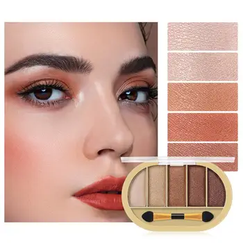 

5 Color Golden Pearlescent Matte Eye Shadow Natural Nude Make-Up Earth Color Portable Eye Shadow Disc