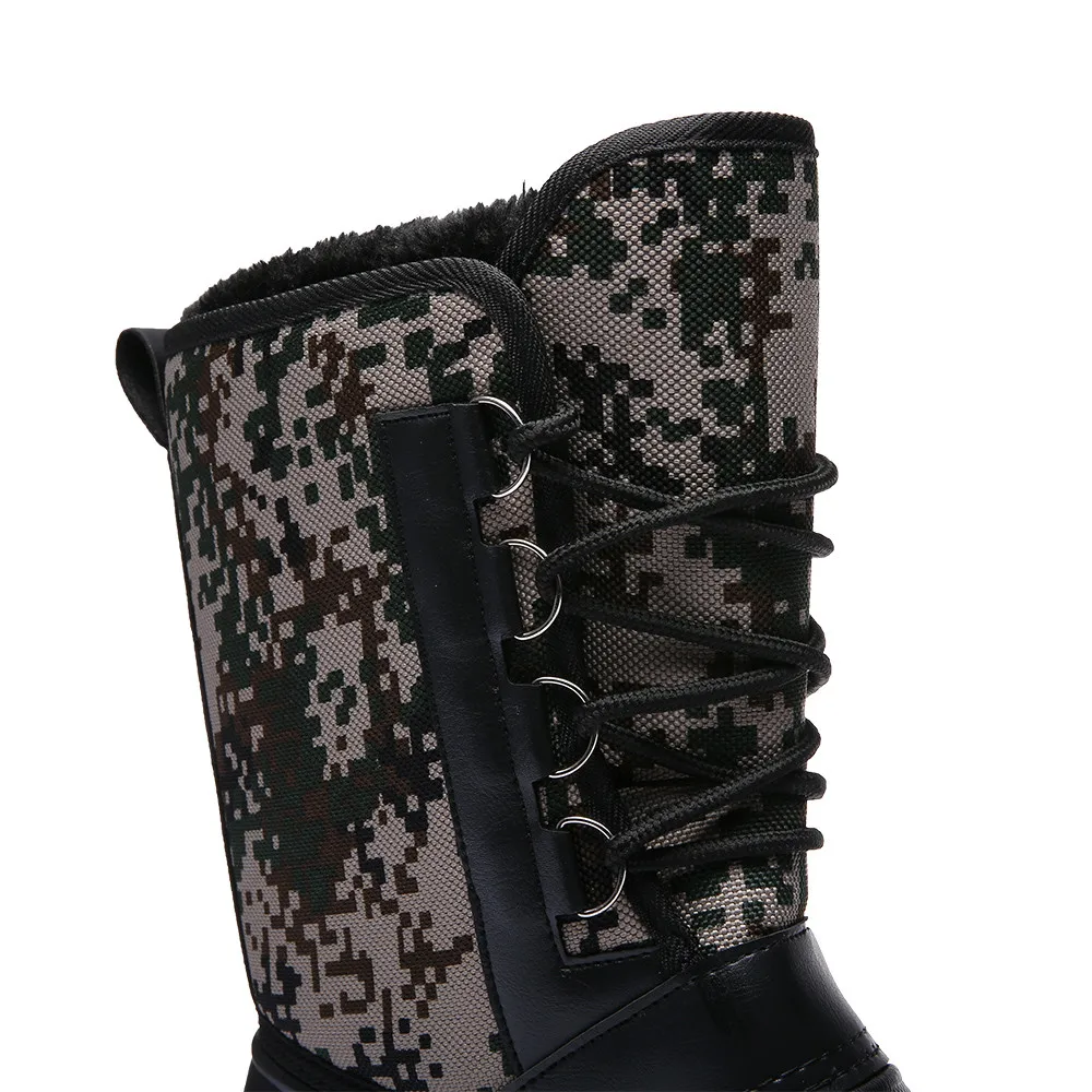 Chaussure homme; коллекция года; зимние мужские теплые камуфляжные военные ботинки для отдыха; износостойкие зимние ботинки;# ES