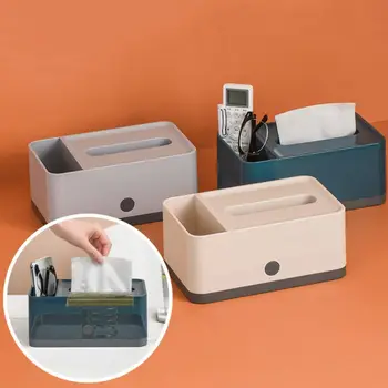 

Removable Tissue Box with Remote Control Holder Makeup Cosmetic Storage Box Napkin Paper Container Desk Kitchen Organizer Decor.