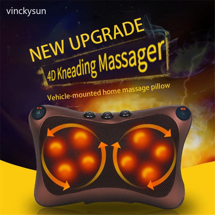 

Back Neck Massager Muscle Stimulator Body Pain Relief Foot Shoulder Leg Shiatsu Massage Pillow with Deep Health Kneading Gift