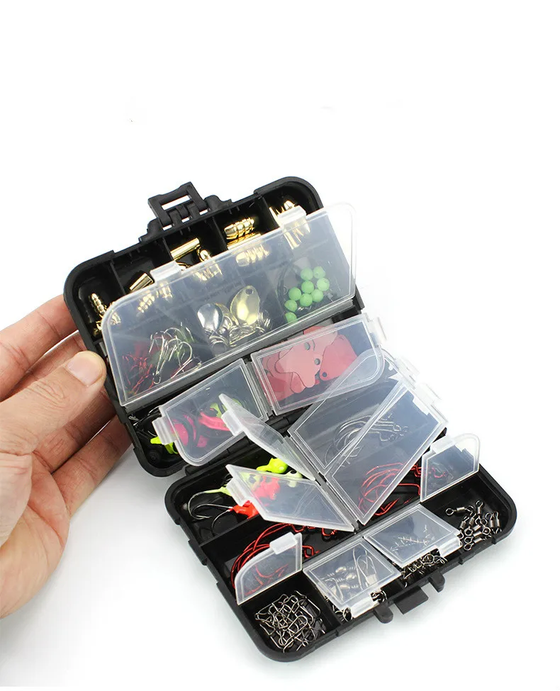 Tackle Boxed Hooks Accessories Fishing Lures 128 Pieces Set Luya Accessories Fishing Copper Pendant Luya Lead Hook Set
