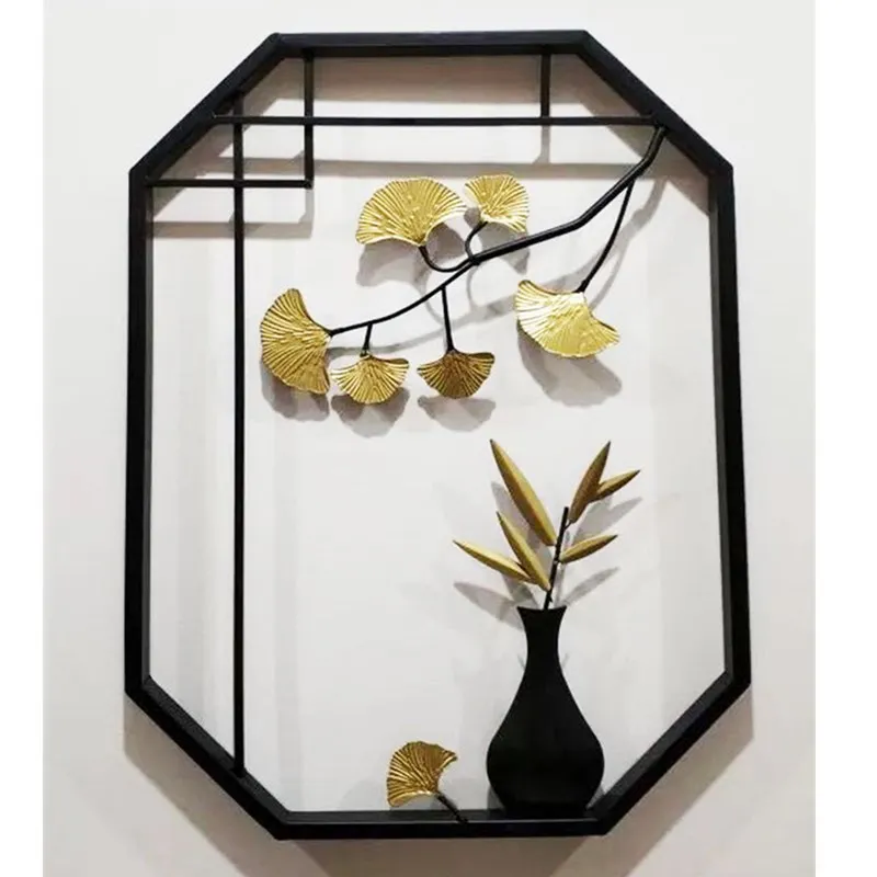 Новое китайское украшение для стен Ginkgo Biloba 3D стерео кованая железная настенная