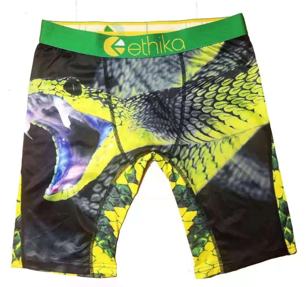 T 5 Мужские Длинные боксеры, шелк льда, Ethika, мужское нижнее белье, боксеры с принтом размера плюс, мужские боксеры, длинные ноги, дышащие мужские трусы - Цвет: T 5