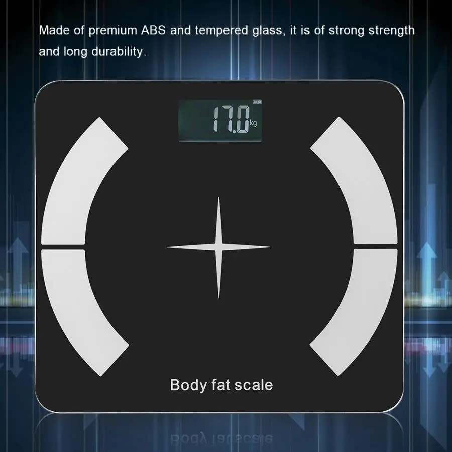 Bluetooth Body Fat весы lcd Цифровые весы для ванной с приложением для смартфона сильная прочность