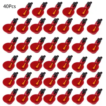 

40 Pcs Automatic Poultry Water Drinker Chicken Hen Bird Farm Livestock Feeding Bowl Plastic Drinking Cups