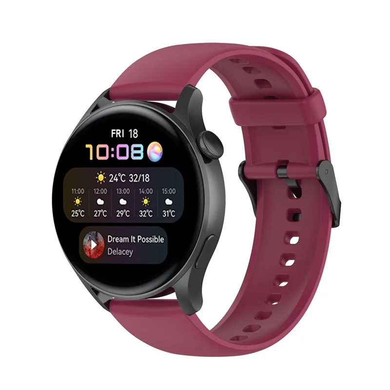 20mm 22mm Silicone watch strap For Samsung Gear S3/Active2/Huawei GT2 /Amazfit bip/Fossil Q/POLAR ignite Vantage M2 wristband