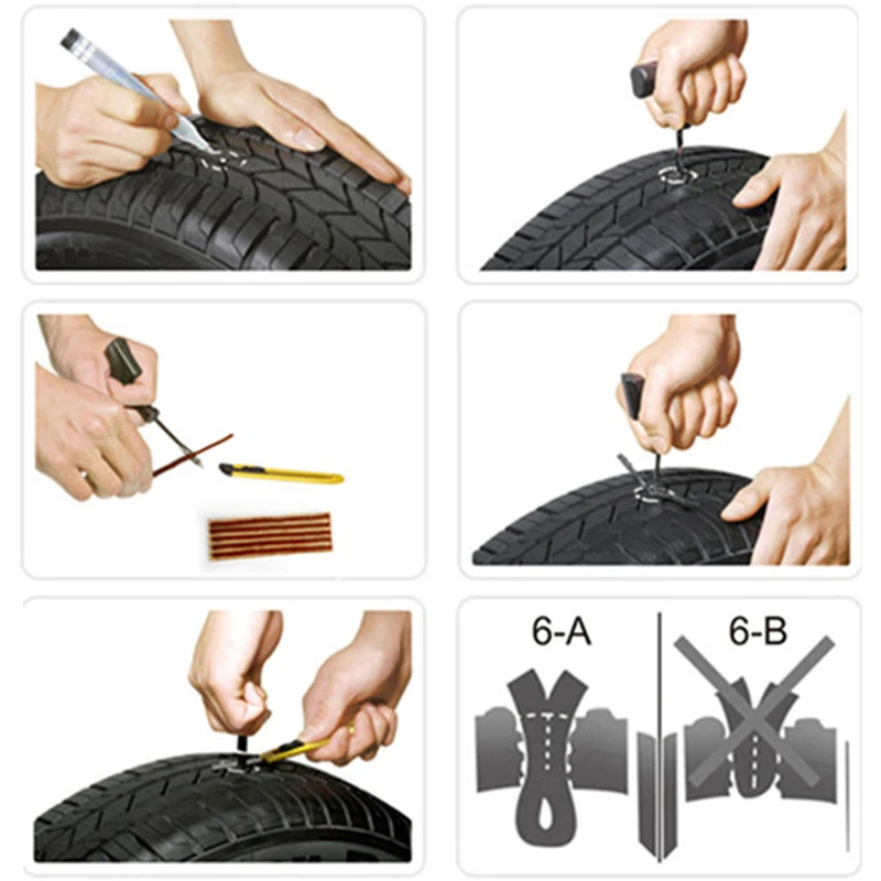 30pcs /6mm*200mm / Tyre Repairing Rubber Strips / Tire Repair Tools / rubber strips tyre repair 6