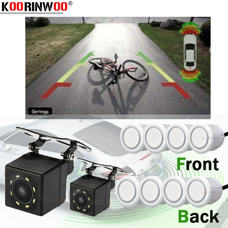 

Koorinwoo CCD AHD OPS System Buzzer Front Camera CPU Car Rear view Camera Car Detector Video Parking Sensor Parktronic 8 Reverse