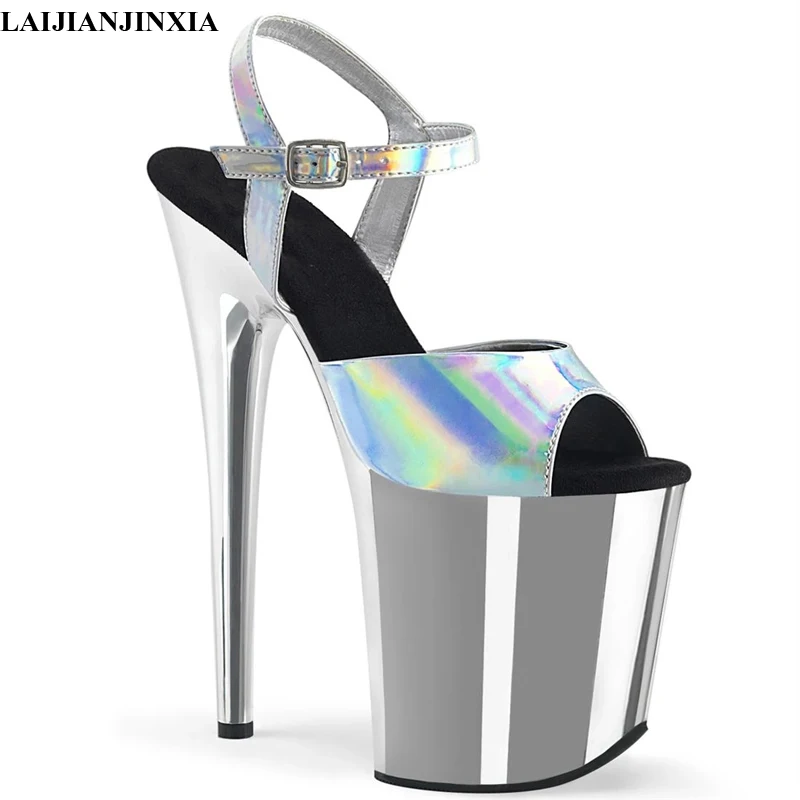 LAIJIANJINXIA New Elegant Sweet 20CM Super High Heel Platforms Pole Dance Performance / Star /Model Shoes Sandlas Wedding Shoes image_0