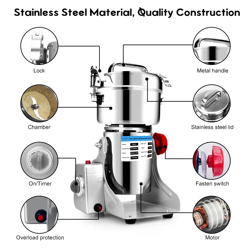 Electric Grinder Coffee Grinder 2500G/800G Coffee Grinder Machine Grain Herb Spices Mill