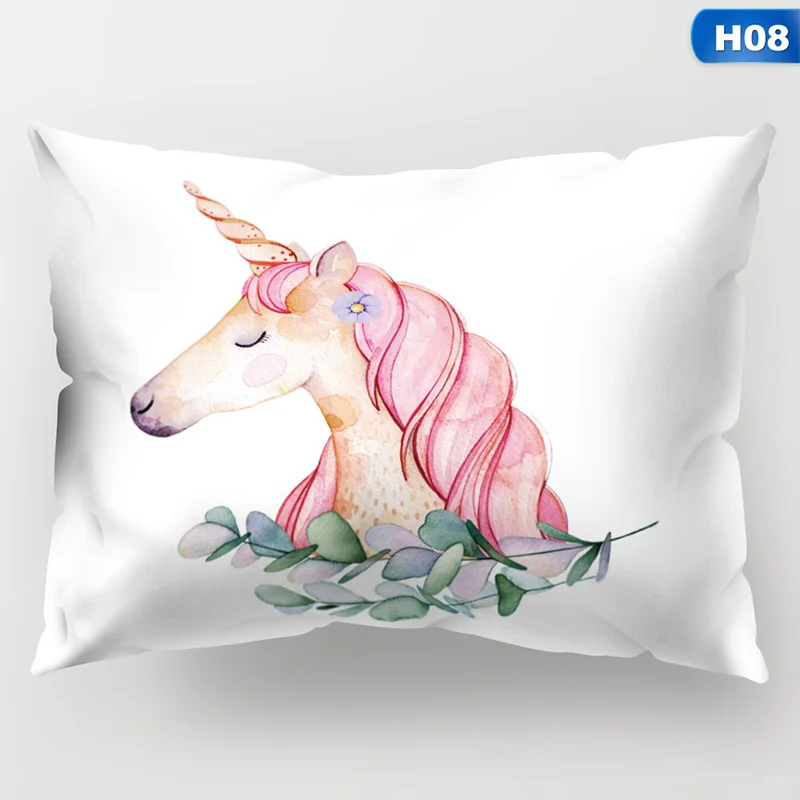 50x30 см чехол для подушки с единорогом DIY вечерние Чехлы для подушки с единорогом из хлопка и льна принадлежности для дня рождения - Цвет: 8