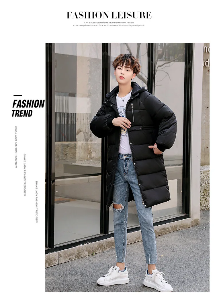 Photo Shoot Mid-length down Feather Cotton-padded Clothes WOMEN'S Dress Thick Loose-Fit Couples Men And Women Winter Large