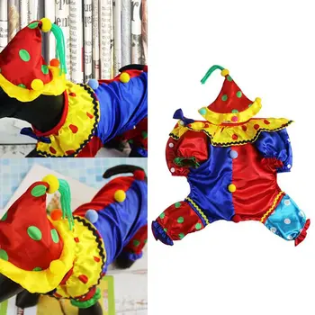 

Colorful Pet Dog Role-playing Suit Puppy Cat Cute Clown Costume Christmas Decor