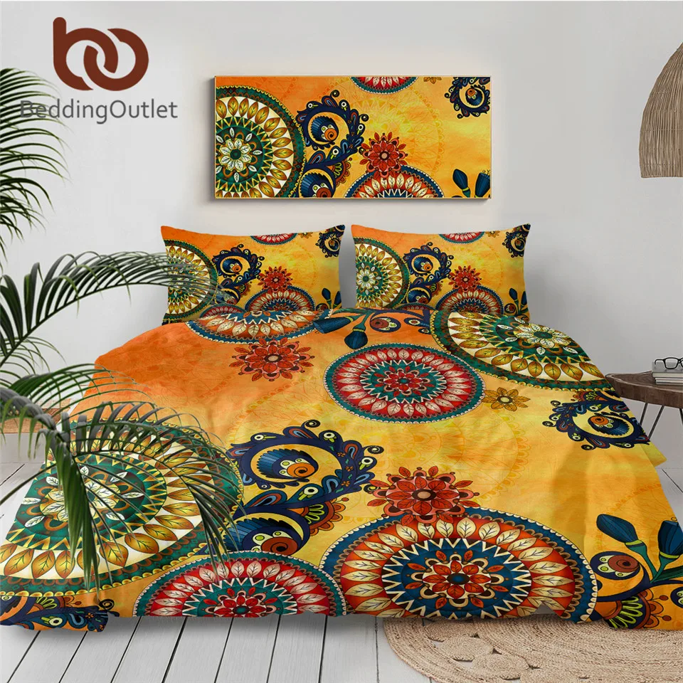 Beddingoutlet Kaleidoscope Bedding Set Queen Bohemian Floral Duvet