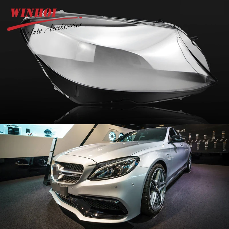 Car Headlight Headlamp for Mercedes Benz C Class W205 C180 C200L C260L C280 C300 PC Lamp Hood Clear Lens Auto Shell Cover | Автомобили и