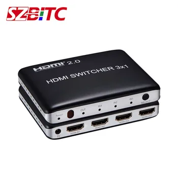 

SZBITC HDMI Switcher 3x1 4K@60Hz HDMI 2.0 Switching 3 in 1 out Video Converter 3D for PS4 XBOX DVD PC TV HDTV