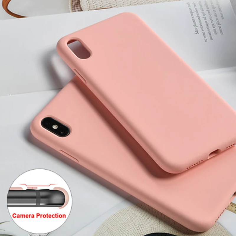 

Original Silicone Case For iPhone 7 8 Plus Case For Apple iPhone X XS Max XR Case For iPhone 6 6S Cover Official Luxury Bag Shel