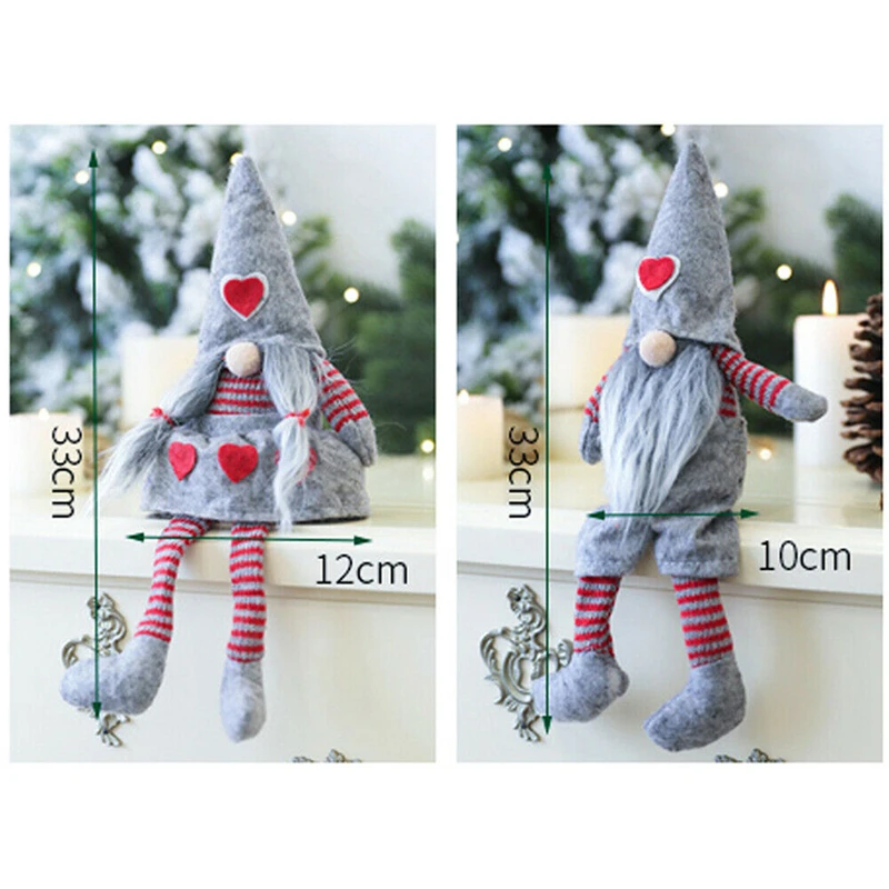 Merry Christmas Long Hat Swedish Santa Gnome Plush Doll Ornament Xmas Tree Decor Party Ornament Lovely Cute Gift Toys Pendant