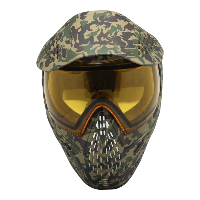GREAT Woodland Camo Tactical Military PAINTBALL MASK with Visor and DYE