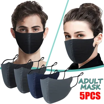 

5PC Adult Washable Solid Color Adjustable Breathable Windproof Protective Mask mascaras personalizadas маска