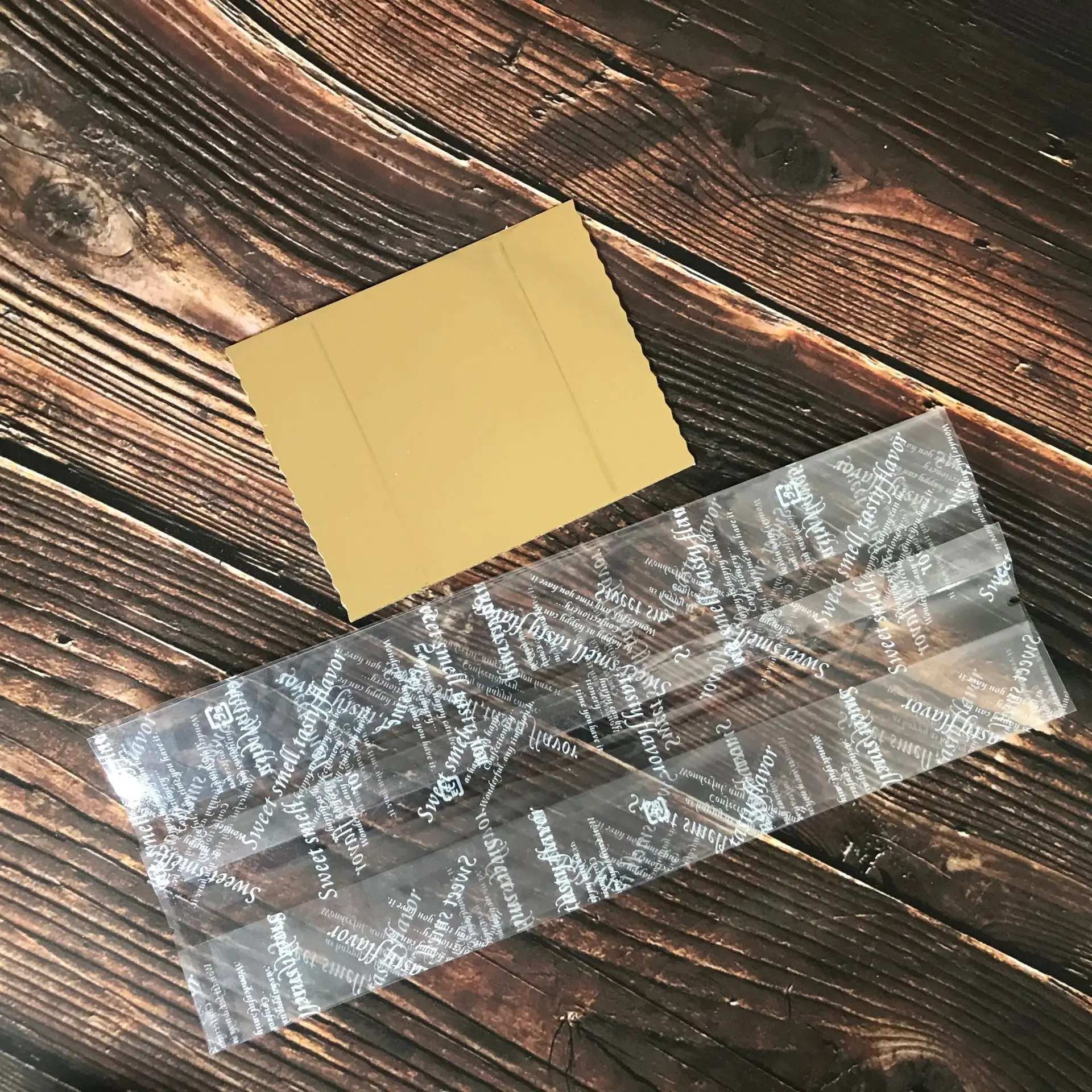 100 шт. прозрачные пластиковые фотообои с золотой бумажной панелью целлофановые