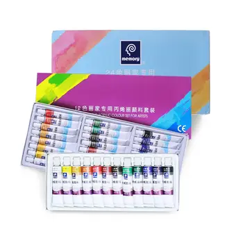 

12ml 12/24 Color Professional Acrylic Paints Set Hand Painted Wall Paint Tubes Artist Draw Painting Pigment