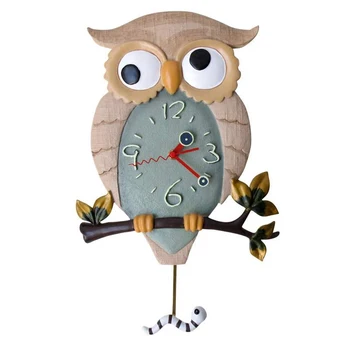 

Upgrade Ultra Quiet Personality Wall Clock Fashion Home Creative Clocks Owl Swing Luminous Home Quartz Clock