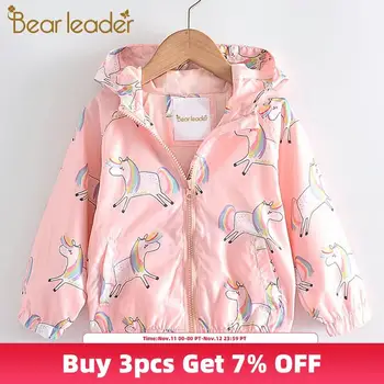 

Bear Leader Kids Jacket 2-7 Years Children Outerwear 2020 New Children Autumn Cartoon Coats Baby Girl Unicorn Print Hoodied Suit
