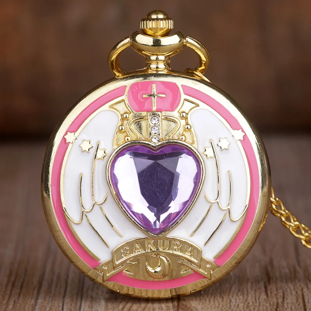 Модные милые sakura анимация Сейлор Мун косплей карманные часы брелок цепочка ожерелье подвеска мальчик девочка карманные часы подарки