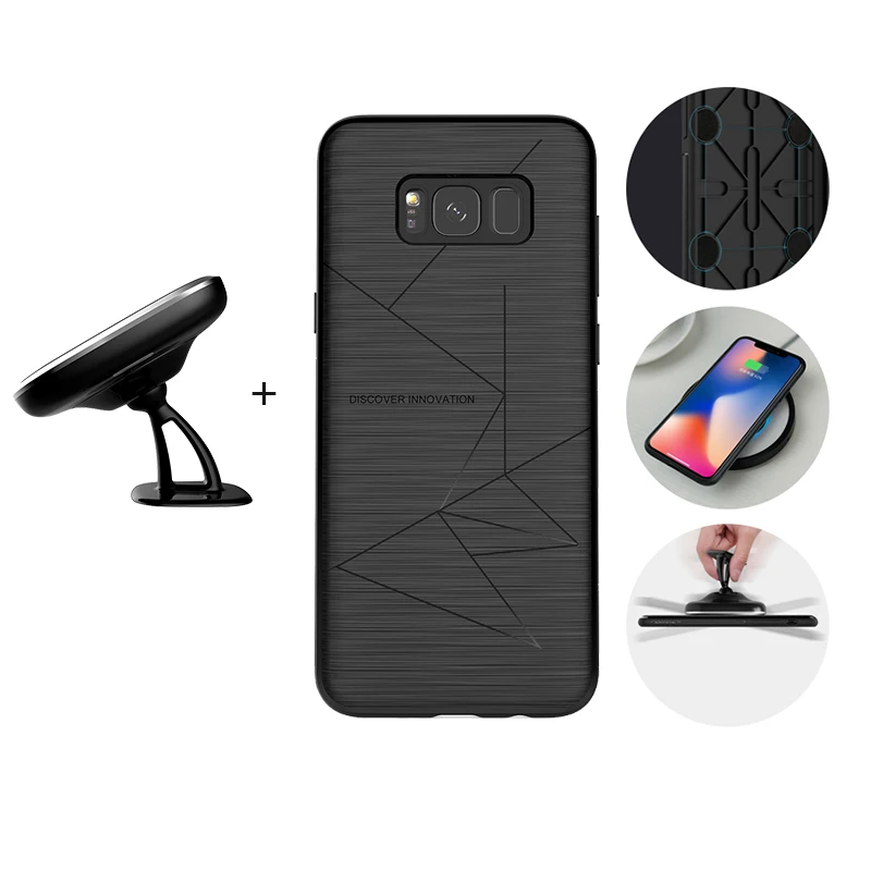Для Samsung Galaxy s8 s8 plus NILLKIN qi Беспроводное зарядное устройство pad+ магнитное Беспроводное зарядное устройство приемник крышка портативное зарядное устройство pad