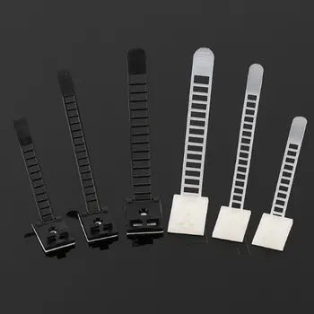 

100PCS Self-Adhesive Cord Management Wire Organizer Adjustable 3M Adehesive Cable Tie Sticker Wire Tie Wrap