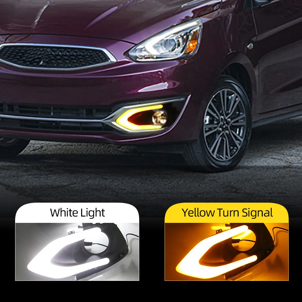 Автомобильный фляги для Mitsubishi Mirage 2016 2017 DRL Led Габаритные огни колпак