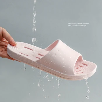 

Women Men Bathroom Slippers EVA Home Leak design Lovers Hollowed Out Soft Bottom Cute Indoor House Shoes Ladies Slides Girl