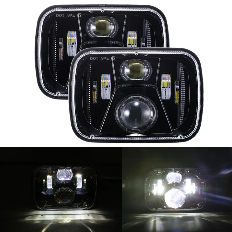 2018 новые фары 5x7 дюймов LED 12V 24V с Hi/Lo лучом для Jeep Wrangler Cherokee XJ 6x7 прожектор |