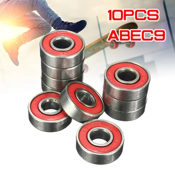 

10x ABEC-9 608 2RS Inline Roller Skate Wheel Bearing 8x22x7mm shaft Bearing Anti-rust Skateboard Wheel Red Sealed