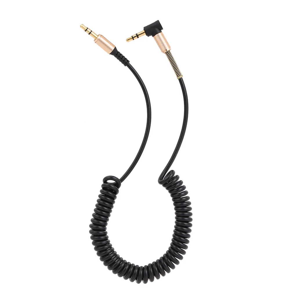 

1.7M Audio Extension Cables 3.5mm Jack Male to Male AUX Cable Audio Extender Cord w/Spring Stretchable Telephone Coiling Line