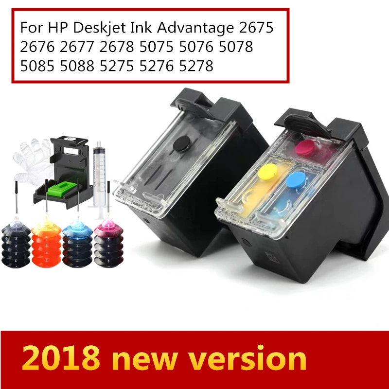 GraceMate 652 новая версия совместимый многоразовый картридж для принтера hp Deskjet 1115 2135 3835 2675 2676 4675 5075