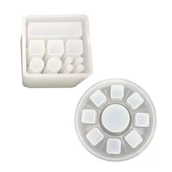 

DIY Crystal Epoxy Round Square Plaid Lipstick Storage Box Making Silicone Mold