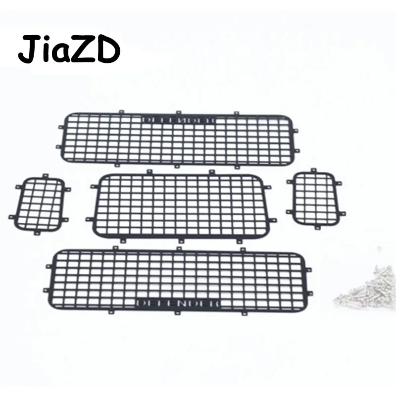 5Pcs Trx4 Metal Window Mesh Rete Protettiva Defender Logo Per 1/10 Rc Crawler Car Traxxas Trx-4 Accessori Y009