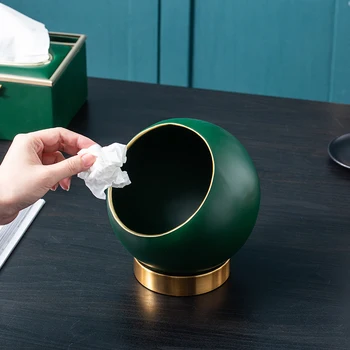 

Light luxury desktop key storage bucket creative living room bedroom small decoration trash can YHJ032109