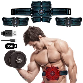 

Abdominal Muscle Stimulator EMS Fitness Trainer USB Rechargeable Gear Muscles Stimulator Exerciser Contain Gel Patch Accessories