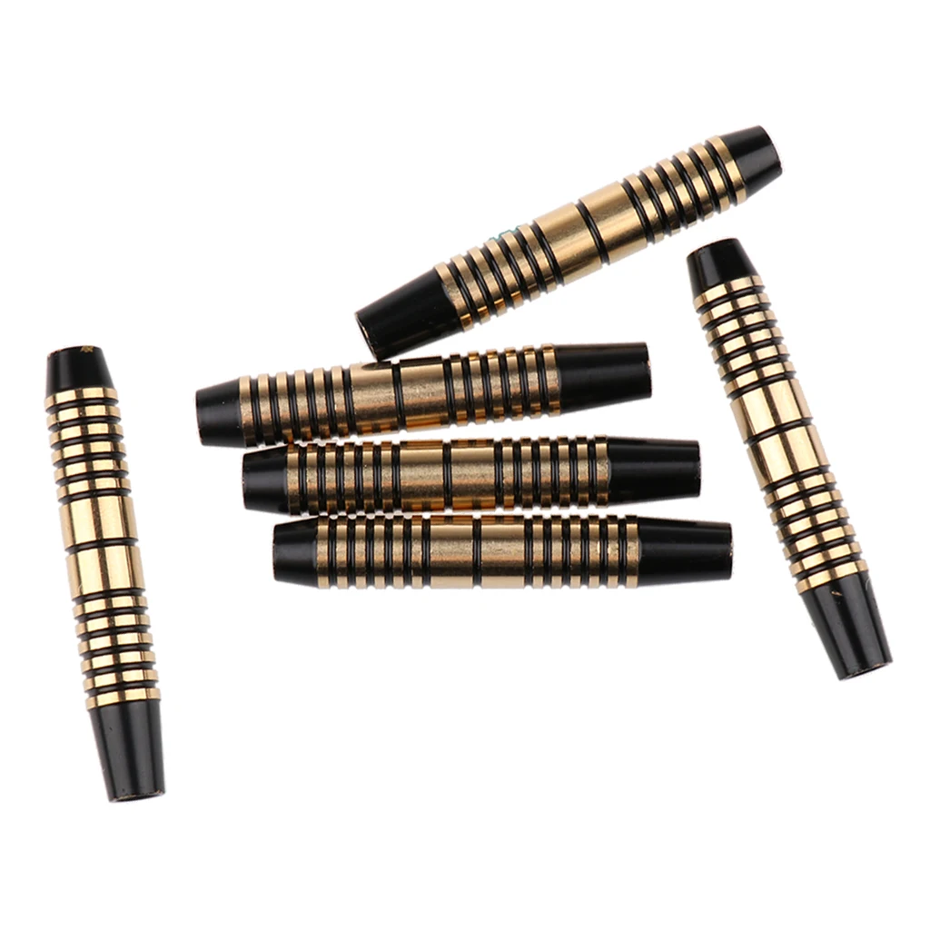 16g Coated Black Solid Brass Barrel for Soft/Steel Tip Dart - Set of 6