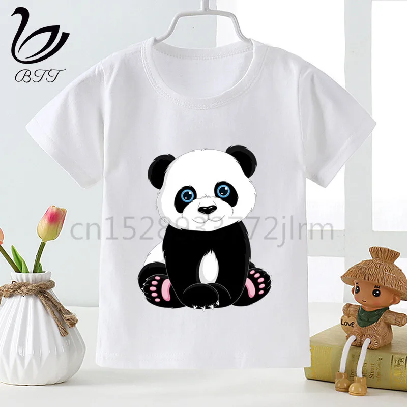 Kids Cartoon Baby Panda Cute Design T Shirts Boys Girls Superpanda Tshirt Children Animal Eat Icecream Top Tees T Shirts Aliexpress