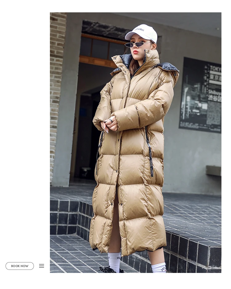 Длинное теплое хлопковое пальто выше колена, зимние пушистые пуховые парки с капюшоном, женские толстые теплые хлопковые куртки больших размеров F366
