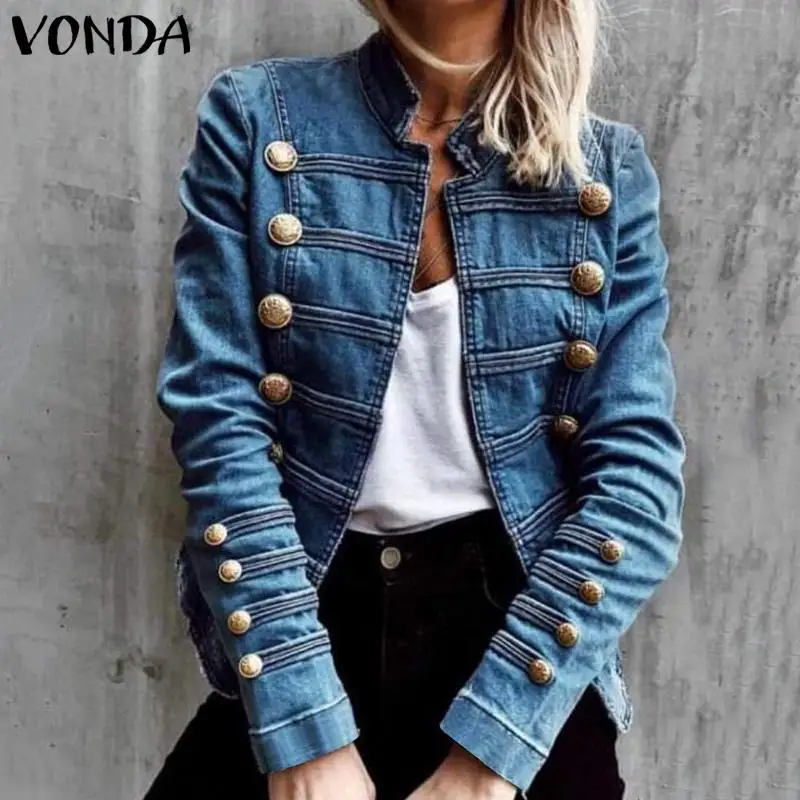 Повседневные однотонные пальто с длинным рукавом верхняя одежда VONDA двубортные
