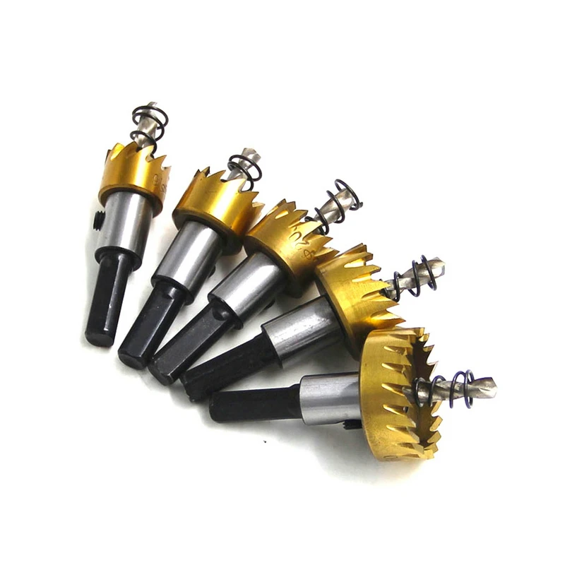 5Pcs Carbide Tip Drills Set 16/18.5/20/25/30MM Metal Alloy Wood Drilling Hole Cut Tool Bit Saw For Installing Locks | Инструменты