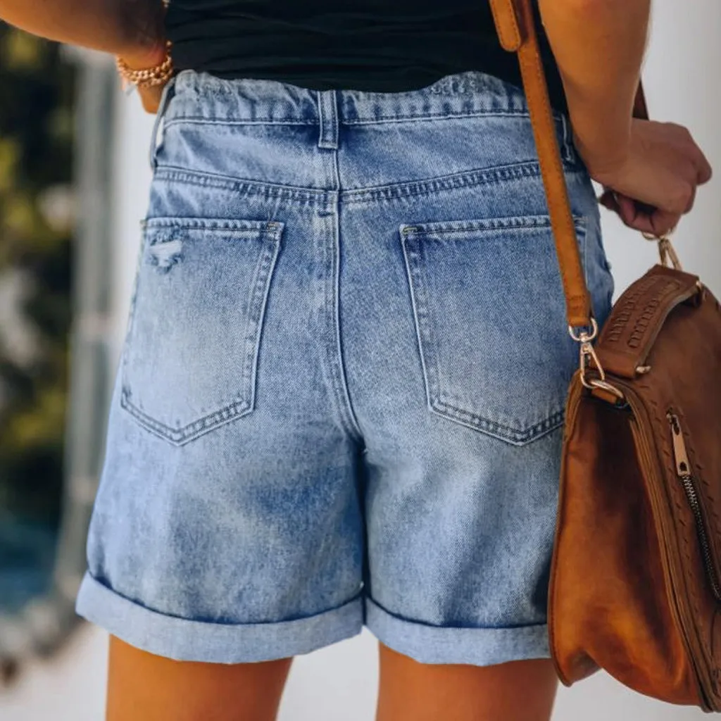 KPYTOMOA Women Casual with Pockets Denim Shorts
