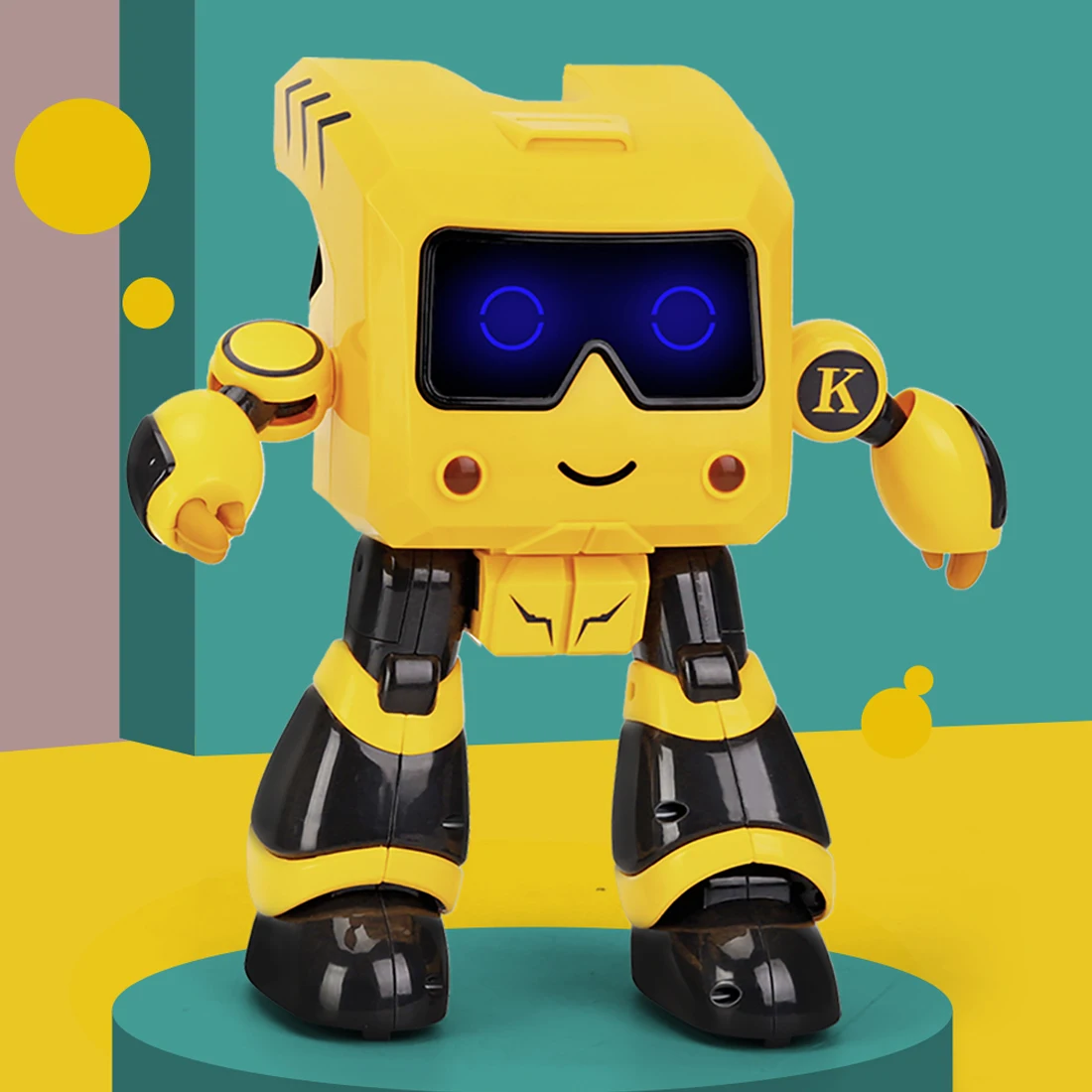 JJRC R17 детский пульт дистанционного управления интеллектуальный Обучающий робот-игрушка с сенсорными танцами-желтый
