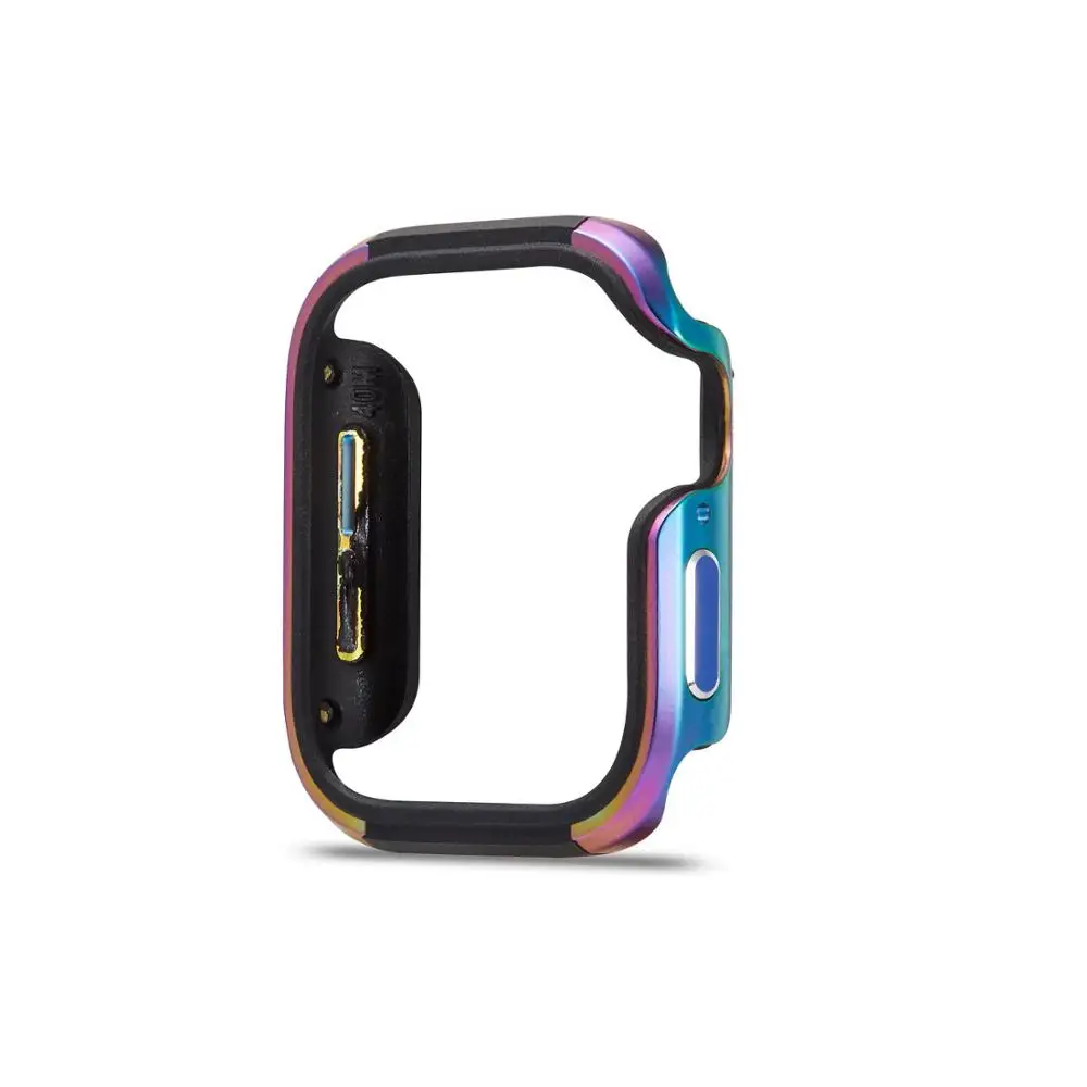 Тонкий чехол для часов Apple Watch, чехол 5 4, мягкий прозрачный ТПУ+ защита из сплава для iWatch series 4 5 44 мм 40 мм - Цвет: Colorful