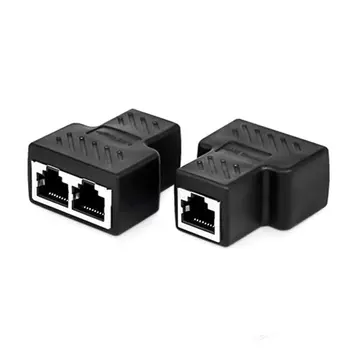 

2 Port RJ45 Splitter Adapter LAN Network Ethernet Extender Connector Plug Lot 2pcs